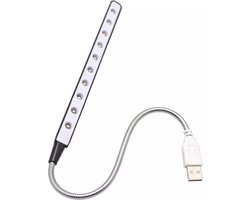 Flexibel en Helder Laptoplamp Zwart - Bureaulamp - LED USB - Laptop - PC - Computer - Beeldscherm - Monitor - Bureau - Buro - Desk - Desktop - Lamp - Spiraal