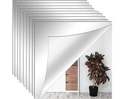 Flexibele Acryl Spiegeltegels - 10 stuks, 20 x 20 cm, Zelfklevend, Geen Glas, DIY, Acryl, Wanddecoratie