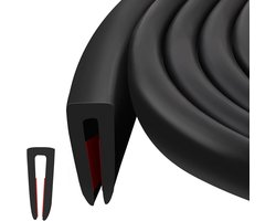 Flexibele EPDM rubberen randbescherming voor autodeur - U-vorm - 15 mm x 9 m - zwart