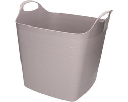 Flexibele kuip - 25L - kunststof - taupe - emmer - wasmand