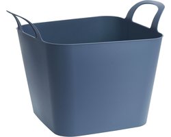 Flexibele kuip - 36L - kunststof - 53 x 40 x 30 cm - blauw - emmer - wasmand