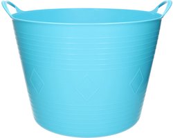 Flexibele kuip - 40 liter - blauw - kunststof - D45 cm - emmer - wasmand