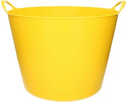 Flexibele kuip - 40 liter - geel - kunststof - D45 cm - emmer - wasmand