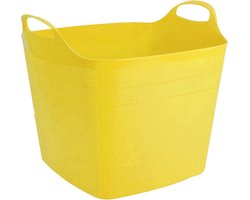 Flexibele kuip - 40L - kunststof - 42 x 42 cm - geel - emmer - wasmand