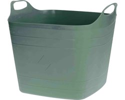Flexibele kuip - 40L - kunststof - donker groen - emmer - wasmand