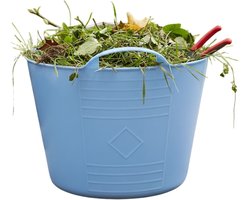 Flexibele kuip / emmer - blauw - 15 liter - kunststof - 35 x 28 cm - met handvatten