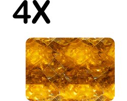 Flexibele Placemat - Geel - Oranje Edelstenen - Set van 4 Placemats - 40x30 cm - PVC Doek - Afneembaar