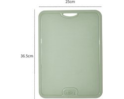 Flexibele snijplank van TPU met mes en sapgleuf, BPA-vrij, flexibele snijplank voor gebruik in de keuken, vaatwasserbestendig, handgreep met goede grip (groen)