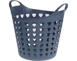 Flexibele wasmand - 26 liter - kunststof - blauw - D45 x H40 cm