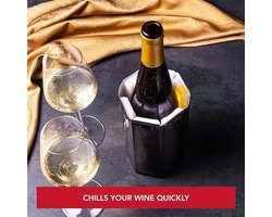 Flexibele Weinkoeler Manschette – Snel Koelende Wijnfles Koeler voor Standaardflessen – Herbruikbare Flessenkoeler met Gelvulling – Lichtgewicht & Draagbaar voor Picknick of Feest – Zwart – Industrialhome