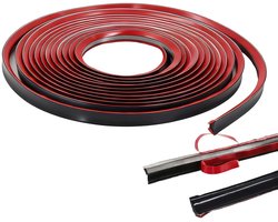 Flexibele zelfklevende PVC decoratieve strip voor hoeken, waterdicht en schimmelbestendig, 5 m rol voor muren, kasten en tegels, 12 x 9 mm, zwart, ideaal voor interieurafwerking