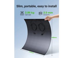 Flexibele Zonnepanelen – Balkon Zonne-energiesysteem – Buigzame Panelen – Draagbare Zonnecellen – Lichtgewicht Design – 4 x 240W – Weerbestendig