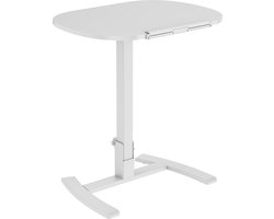 FlexiDesk Verrijdbare Zit-Sta Tafel – Opvouwbaar Laptoptafeltje met Gasveer – Kantelbaar Werkblad – Wit