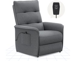FLEXISPOT Elektrische Relaxstoel met Verstelbare Rugleuning – TV Stoel met Ligfunctie 125°-160° – Ergonomisch – Donkergrijs