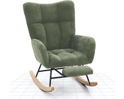 FLEXISPOT Ergonomische Schommelstoel – Comfortabele Relaxstoel met Zijvak en Sterk Frame – Groene – Voor Woonkamer & Slaapkamer
