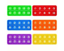 FlexJuf Regenboog Pop-it - Reken speelgoed voor 10-structuur - Set van 6