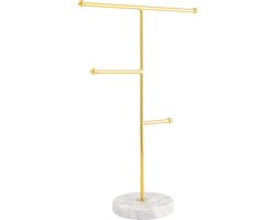 Fliex Oorbellenrekje Standaard Goud - Metaal en hout - Voor 21 paar