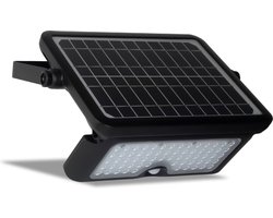 FlinQ Floodlicht- Solar Wandlamp - Solar Tuinverlichting - Zonne-energie - Bewegingssensor - Multifunctioneel -10W - Zwart