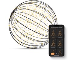 FlinQ Lichtbol Kerstverlichting Buiten Ø60 CM - Slimme Bol - Tuin Kerstlampjes - Kerst Buitenverlichting figuren - Bedienen met App