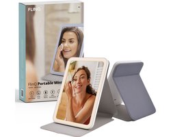 FlinQ Make up Spiegel met Verlichting - LED Licht - Handspiegel - Reisspiegel met Bescherming - Oplaadbaar - Roze