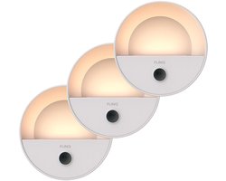 FlinQ Oplaadbare wandlamp 3-pack - Kastverlichting met Bewegingsensor - Keukenverlichting - Nachtlampje - Draadloos