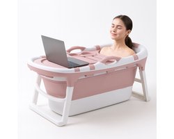 FlinQ Opvouwbaar Bad - Ligbad voor Volwassenen - Inklapbaar Bad voor in de Badkamer - Mobiele Zitbad - Ook Geschikt voor Kinderen - 121 cm - Roze