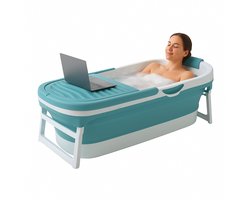 FlinQ Opvouwbaar Bad - Ligbad voor Volwassenen - Inklapbaar Bad voor in de Badkamer - Mobiele Zitbad - Ook Geschikt voor Kinderen - Blauw