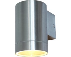 FlinQ Outdoor Wandlamp Chrome - Buitenlamp - Boven en Onder Licht - Aluminium - NOX I