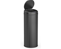 FlinQ Peak Prullenbak - Vuilnisbak met Sensor en Softclose Deksel - Afvalbak voor Keuken en Kantoor - RVS Afvalemmer - 50 Liter