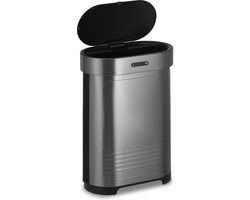 FlinQ Sensor Bin 60L Prullenbak - Vuilnisbak met Sensor en Softclose Deksel - Afvalbak met Industrieel Design - RVS Afvalemmer