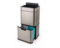 FlinQ Senzaro - 60L Prullenbak Afvalscheiding - Vuilnisbak - Afvalscheidingsprullenbak - Afvalemmer - Bewegingssensor - Stainless