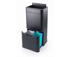 FlinQ Senzaro - 60L Prullenbak Afvalscheiding - Vuilnisbak - Afvalscheidingsprullenbak - Afvalemmer - Bewegingssensor - Zwart
