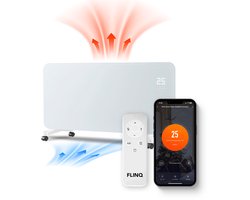 FlinQ Smart Convectorkachel HeatFlow - Elektrische Kachel met WiFi - Verwarming met Thermostaat - Geschikt voor de Badkamer - Ook als Wandkachel - Electrische Verwarmingspaneel met 2000W