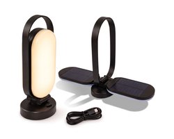 FlinQ Solar Tafellamp PineGlow - Oplaadbare Tafellamp voor Buiten - Campinglamp - Hanglamp - Draadloze Tafellamp