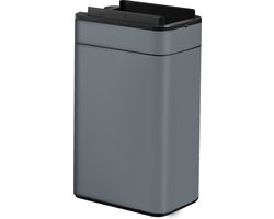 FlinQ Swing Prullenbak - Vuilnisbak met Sensor en Unieke Deksel - Afvalbak met Elegant Design - RVS Afvalemmer - 60 Liter - Antraciet