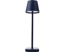 FlinQ Tafellamp Lume - Tafellamp Oplaadbaar - Tafellamp slaapkamer - Oplaadbaar - Dimbaar met geheugenstand - 3 lichtstanden - 38cm - Blauw