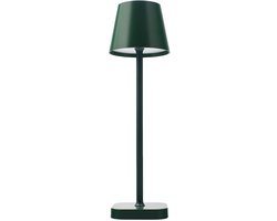 FlinQ Tafellamp Lume - Tafellamp Oplaadbaar - Tafellamp slaapkamer - Oplaadbaar - Dimbaar met geheugenstand - 3 lichtstanden - 38cm - Donkergroen