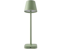 FlinQ Tafellamp Lume - Tafellamp Oplaadbaar - Tafellamp slaapkamer - Oplaadbaar - Dimbaar met geheugenstand - 3 lichtstanden - 38cm - Groen