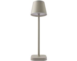 FlinQ Tafellamp Lume - Tafellamp Oplaadbaar - Tafellamp slaapkamer - Oplaadbaar - Dimbaar met geheugenstand - 3 lichtstanden - 38cm - Licht Beige
