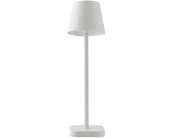 FlinQ Tafellamp Lume - Tafellamp Oplaadbaar - Tafellamp slaapkamer - Oplaadbaar - Dimbaar met geheugenstand - 3 lichtstanden - 38cm - Wit