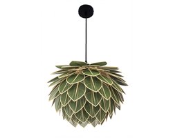 Flint- leaf lampenkap Hanglamp-inclusief armatuur-45x35-olijf groen/woestijnbruin