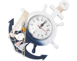 Flip Wandklok - Stil Uurwerk met Vintage Marine Stuurwiel Design - Voor Kinderkamer & Kantoor