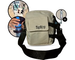 Flipflop Club® Festival Fanny Pack met Flessenvak | Beige Telefoontasje | Crossbody | Fles Heuptasje | Waterfles | Bottle Bag