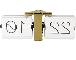 Flipwatch-Zonder-Behuizing-Wit-Messing-Metalen-Standaard-Wit-8-5x36x14-Cm-Grappige-Flip-Klok