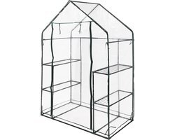 FLO-Broeikas-met-4-schappen-143x73x195-cm-transparant-en-zwart
