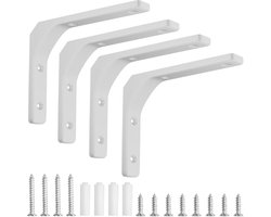 Floating shelf brackets - witte L-brackets voor wandplanken - muurbeugels voor planken - hoeksteun voor planken - 150mm*125mm hoekbraces - thuis keuken decoratie