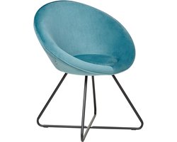 FLOBY II - Fauteuil - Lichtblauw - Fluweel