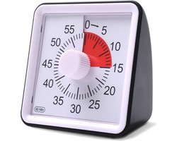 FLOKOO Hoogwaardige Leerklok voor Kinderen - Timer Kind Zwart - Vergaderklok - Aftelklok -  Leerklokken - Kookwekker Analoog - Leer Klok kijken - Time - Educatieve Klok - Huiswerk Hulp - Educatief Speelgoed - Thuisonderwijs
