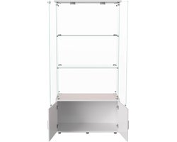 Flolife - Moderne vitrinekast - LED glazen vitrine- Met 3 planken en dubbele deuren - 78 cm x 35 cm x 164 cm