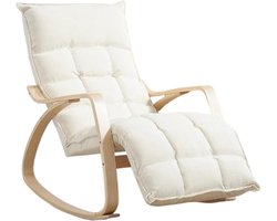 Flolife - Schommelstoel Linnenlook – Comfortabele Schommelfauteuil met Rugleuning - Relaxfauteuil - Leesfauteuil voor Woonkamer